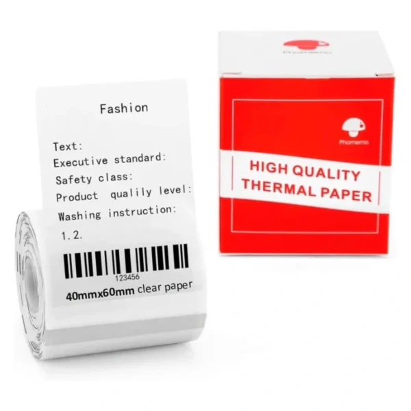Phomemo Printer Labels 40 X 60mm Transparent Square Label – 1 Roll (130 labels/per roll)
