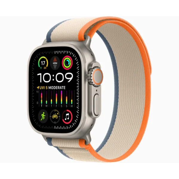 Apple Watch Ultra 2 - LTPO OLED / 64GB / 49mm / Bluetooth / Wi-Fi / Cellular / Medium/Large / Titanium Orange/Beige Trail Loop
