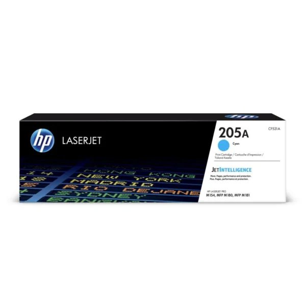 HP 205A Toner Cartridge – 900 Pages / Cyan Color / Toner Cartridge – (CF531A)