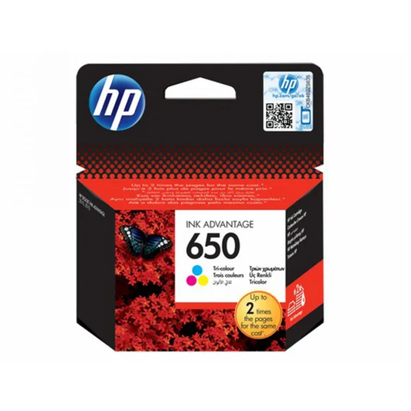 HP 650 Tricolor Ink Cartridge- (CZ102AK)